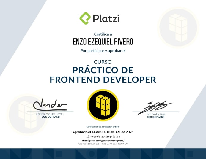 Certificado Práctico Frontend Developer